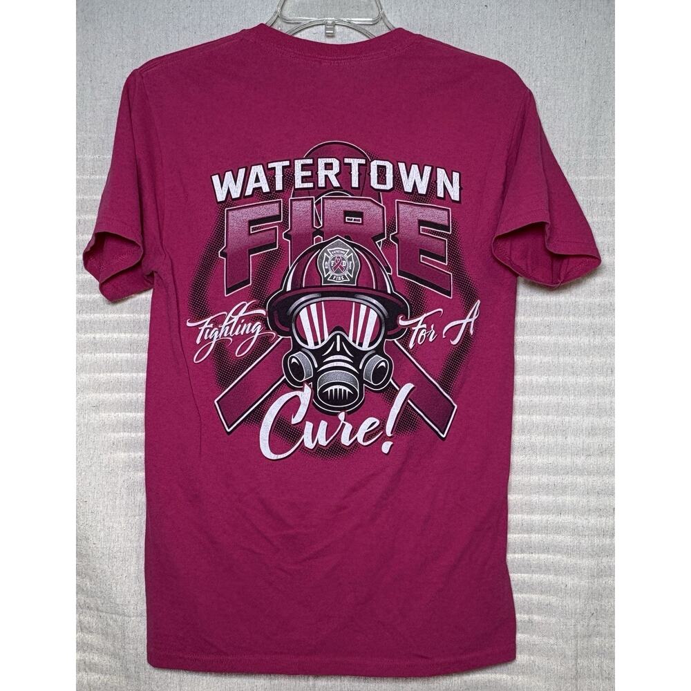 Watertown MA Fire Department Breast Cancer Awareness T-shirt Women's Sz S Pink